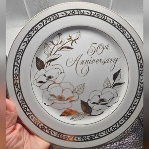Georgian fine china 50th anniversary plate